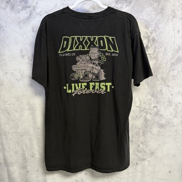 Dixxon Flannel Company T Shirt Mens L 21.5x29.5 Live Fast Forever Black Tee - Picture 2 of 9